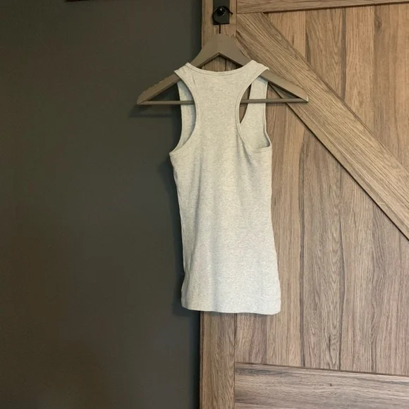 Grey TNA Ribbed Racer-Back Tank, XS - Picture 2 of 3